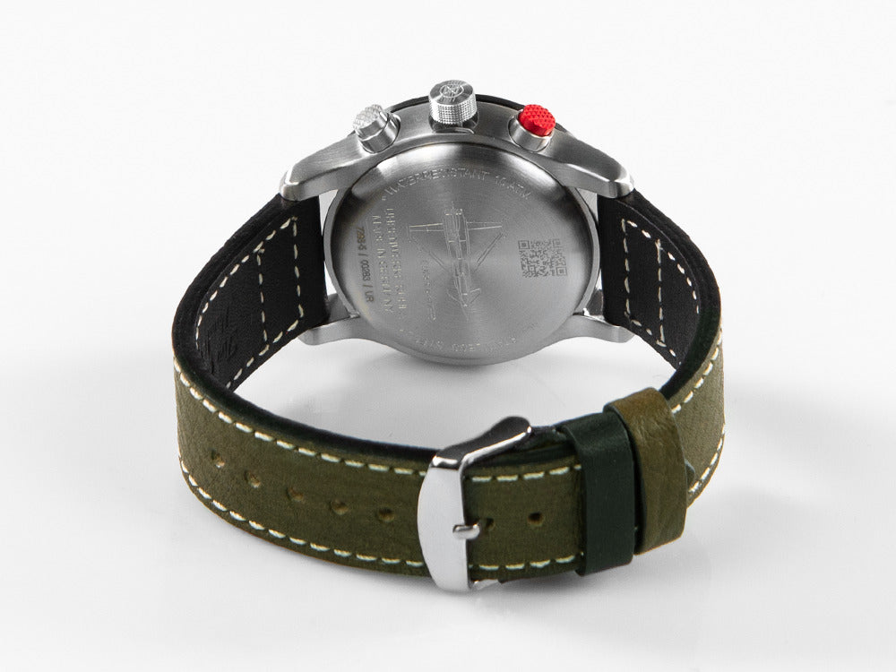 Zeppelin Eurofighter Quartz Watch, White, Day, Leather strap, 7298-5