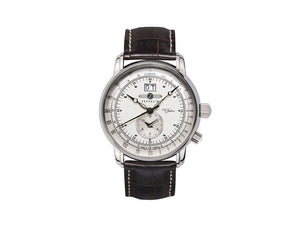 Zeppelin 100 Years Zeppelin Ed. 1 Quartz Watch, Silver, 42 mm, GMT, 7640-1