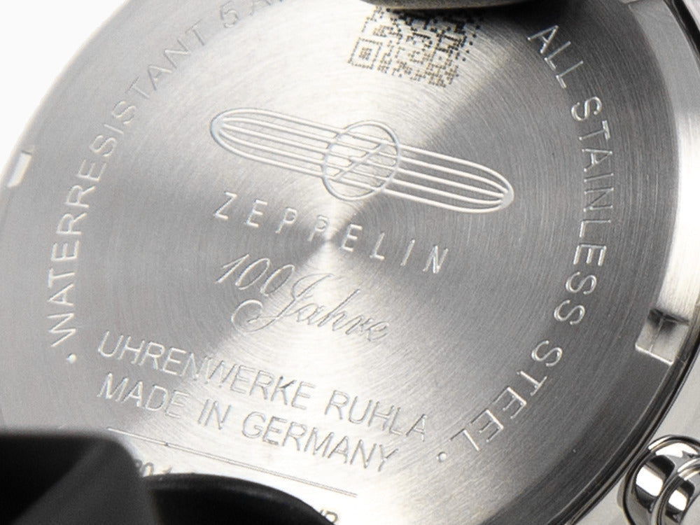 Zeppelin 100 Years Zeppelin Ed. 1 Quartz Watch, Silver, 42 mm, Day, 7680M-1