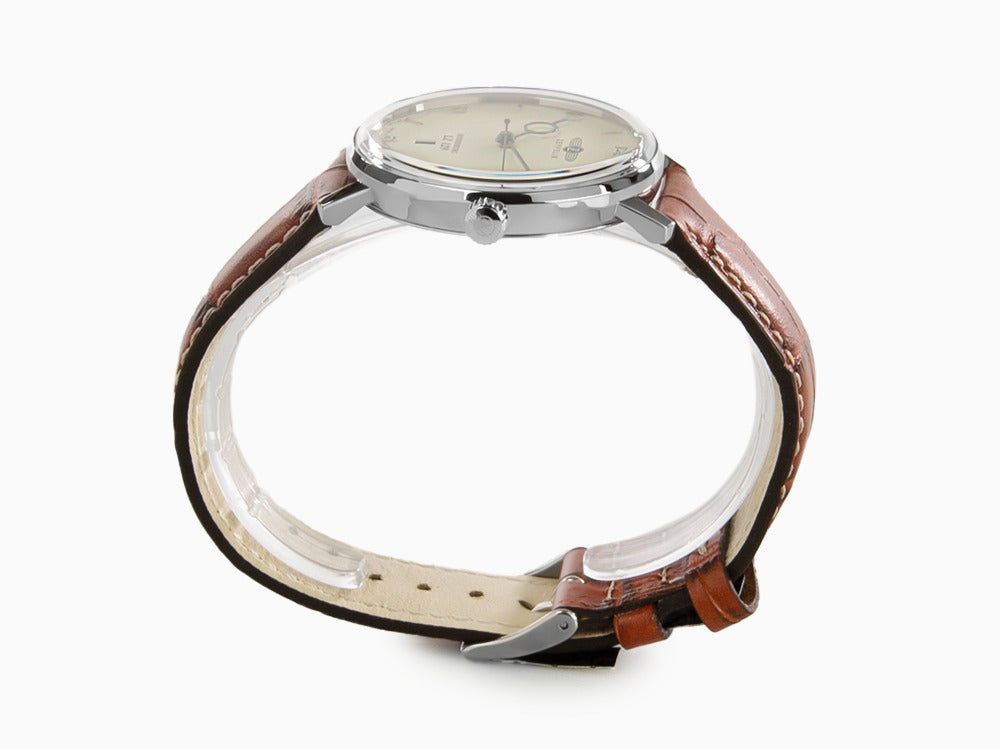 Zeppelin LZ 129 Hindenburg Quartz Watch, Beige, 40 mm, Day, Leather, 8042-5