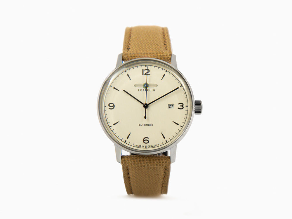 Zeppelin LZ 129 Hindenburg Automatic Watch, Beige, 40 mm, Day, 8064-5n