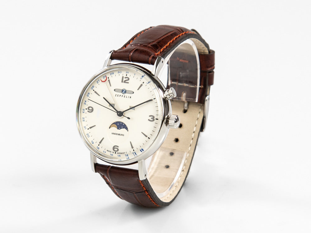 Zeppelin LZ 129 Hindenburg Moonphase Quartz Watch, Beige, 41 mm, 8076-5