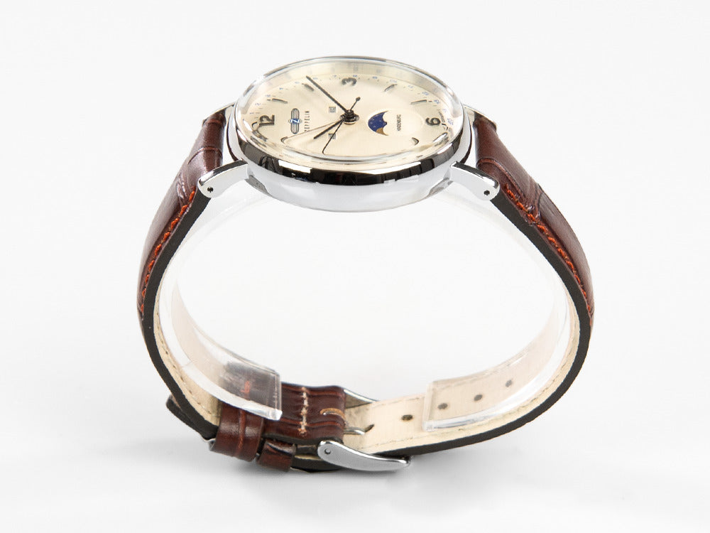 Zeppelin LZ 129 Hindenburg Moonphase Quartz Watch, Beige, 41 mm, 8076-5