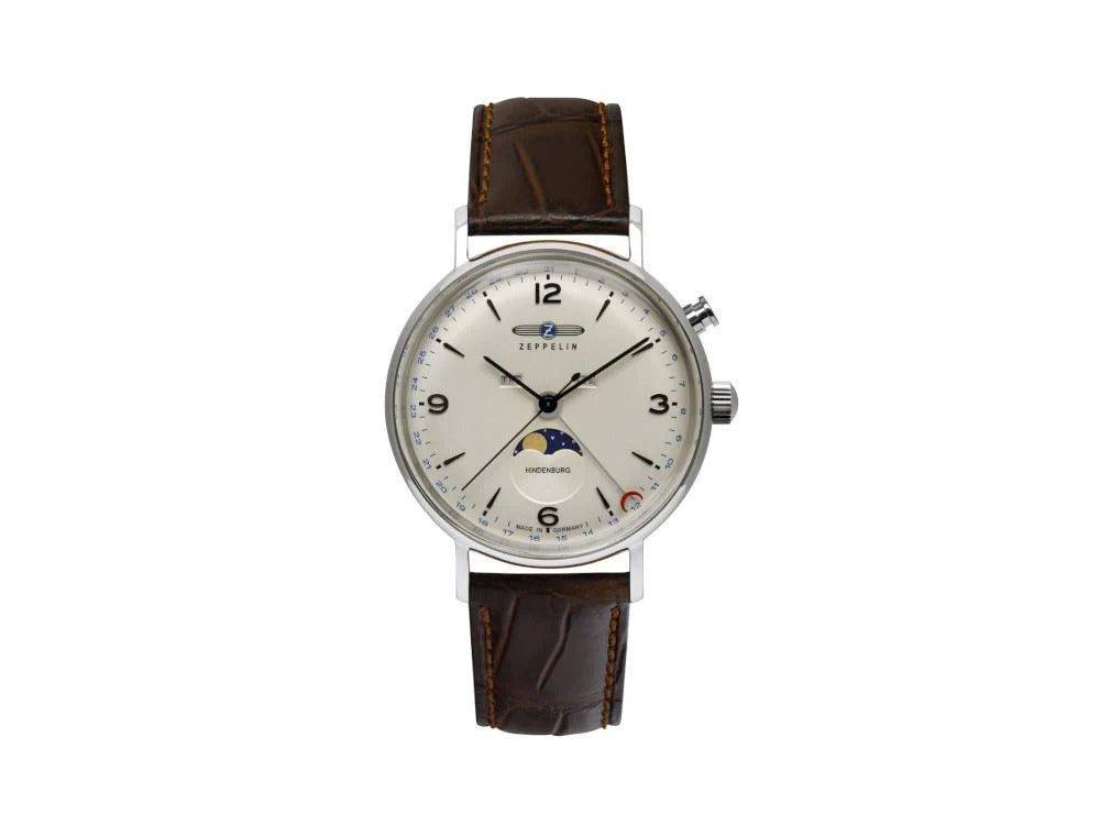 Zeppelin LZ 129 Hindenburg Moonphase Quartz Watch, Beige, 41 mm, 8076-5