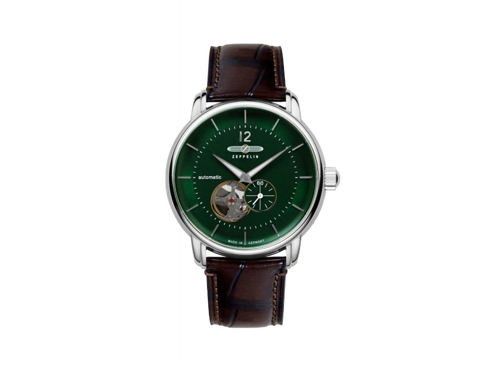 Zeppelin LZ 120 Bodensee Automatic Watch, Green, 40cm, Leather strap, 8166-4