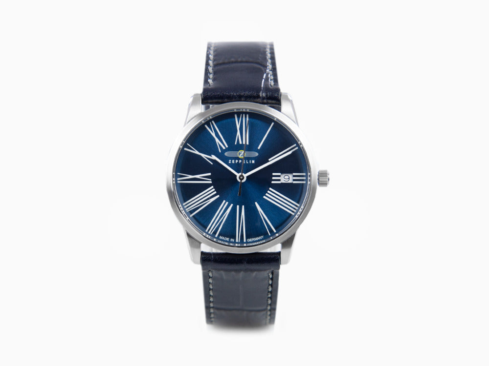 Zeppelin Flatline Lady Quartz Watch, Blue, 36 mm, 8345-3