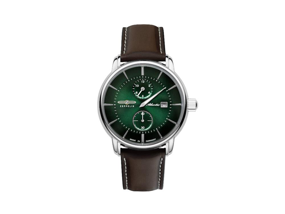 Zeppelin Atlantic Automatic Watch, Green, 42 mm, Day, Leather strap, 8426-4