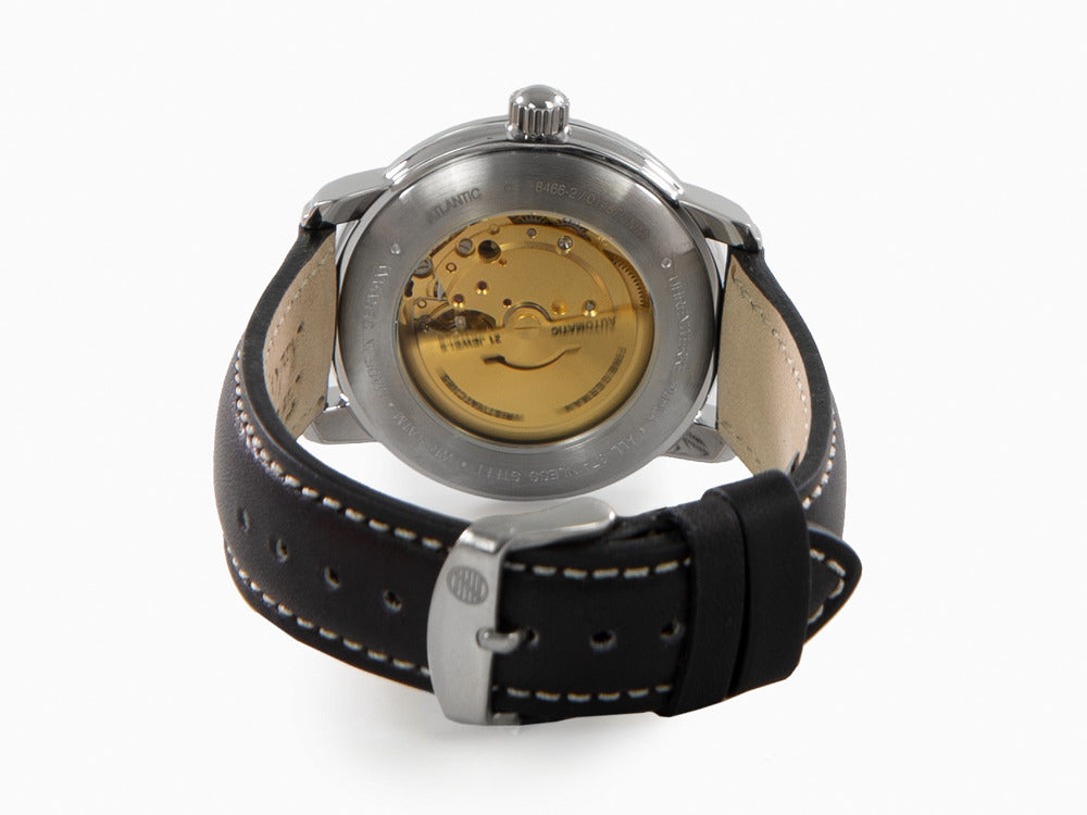 Zeppelin Atlantic Automatic Watch, Black, 41 mm, Day and date, Leather, 8466-2