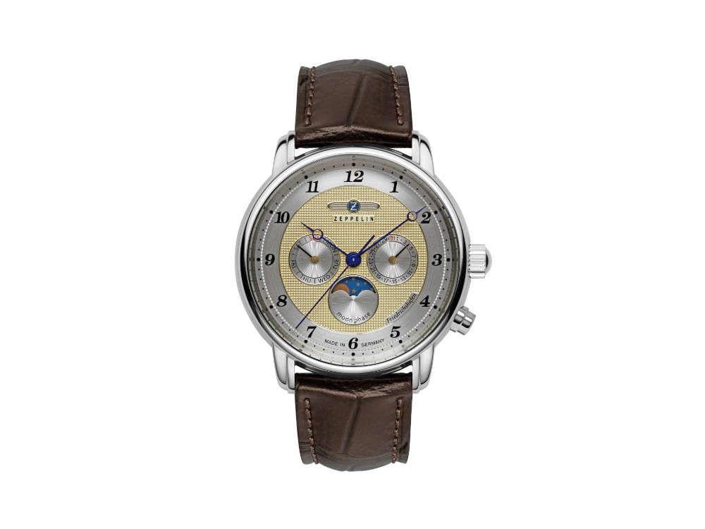 Zeppelin Friedrichshafen Moon Phase Quartz Watch, Golden, 40 mm, 8536-5