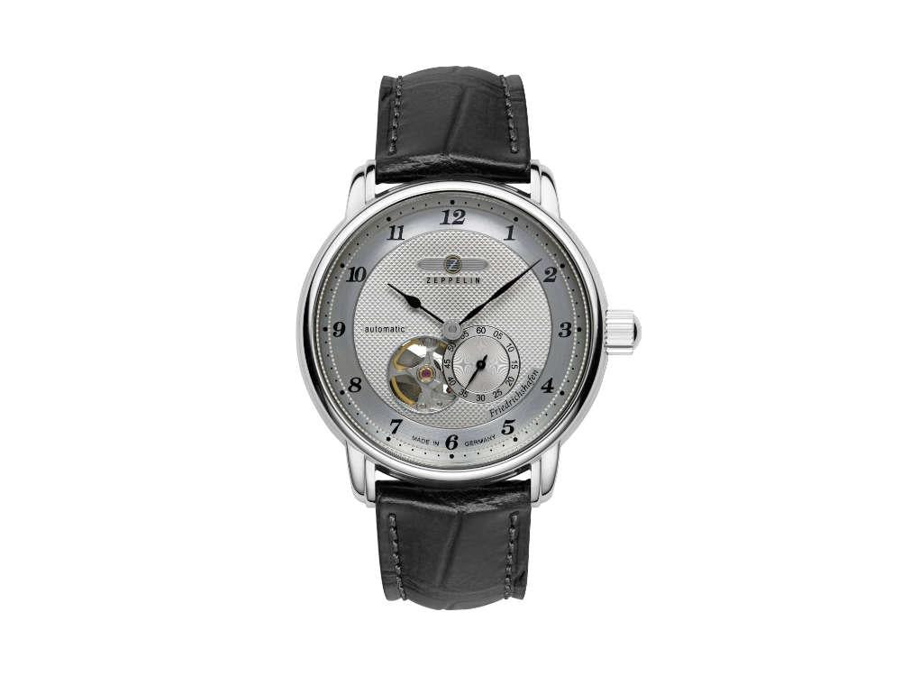 Zeppelin Friedrichshafen Open Heart Automatic Watch, Silver, 40 mm, 8566-4
