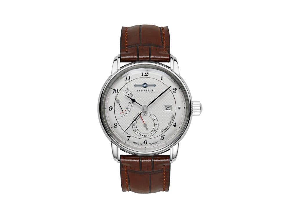 Zeppelin Friedrichshafen Automatic Watch, White, 42 mm, Day, 8590-1