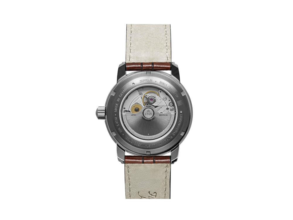 Zeppelin Friedrichshafen Automatic Watch, White, 42 mm, Day, 8590-1