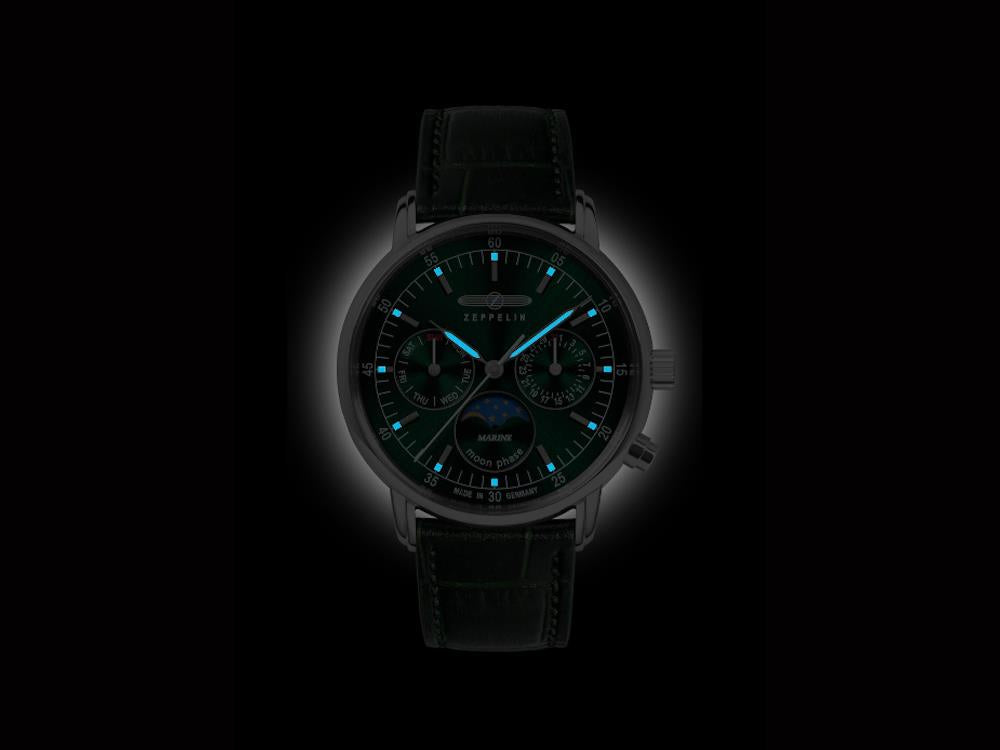 Zeppelin LZ14 Marine Quartz Watch, Green, 36 mm, 8635-4