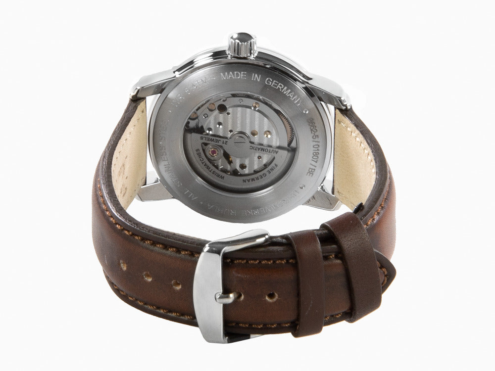 Zeppelin Captain Line Automatic Watch, Beige, 42 mm, Leather