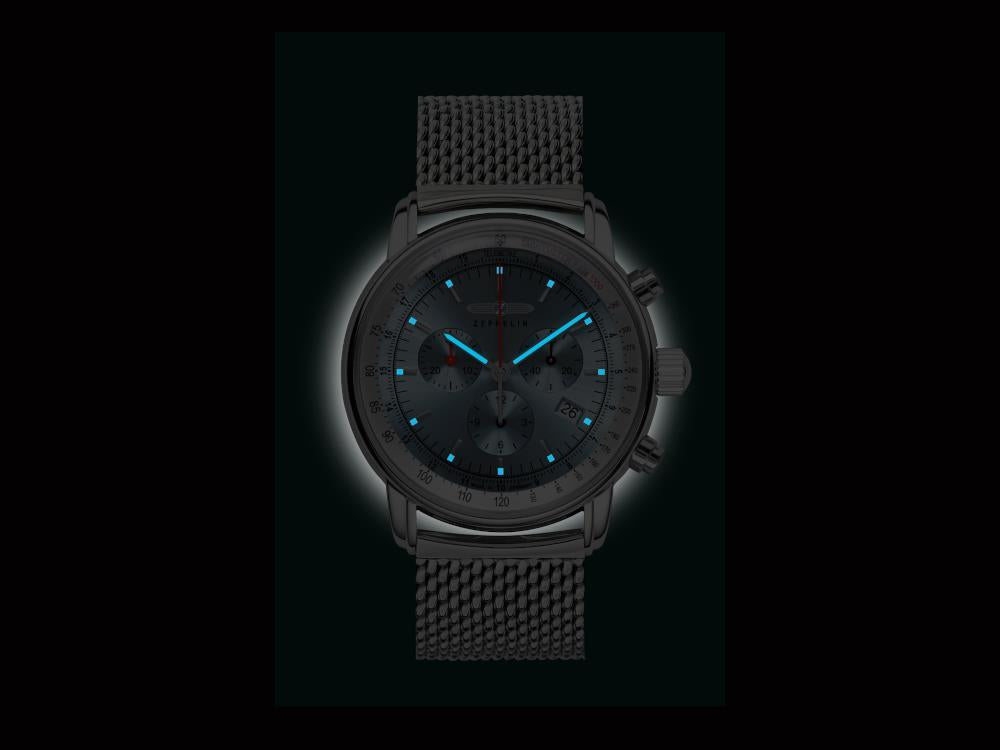 Zeppelin LZ14 Marine Quartz Watch, Blue, 42 mm, 8886M-3