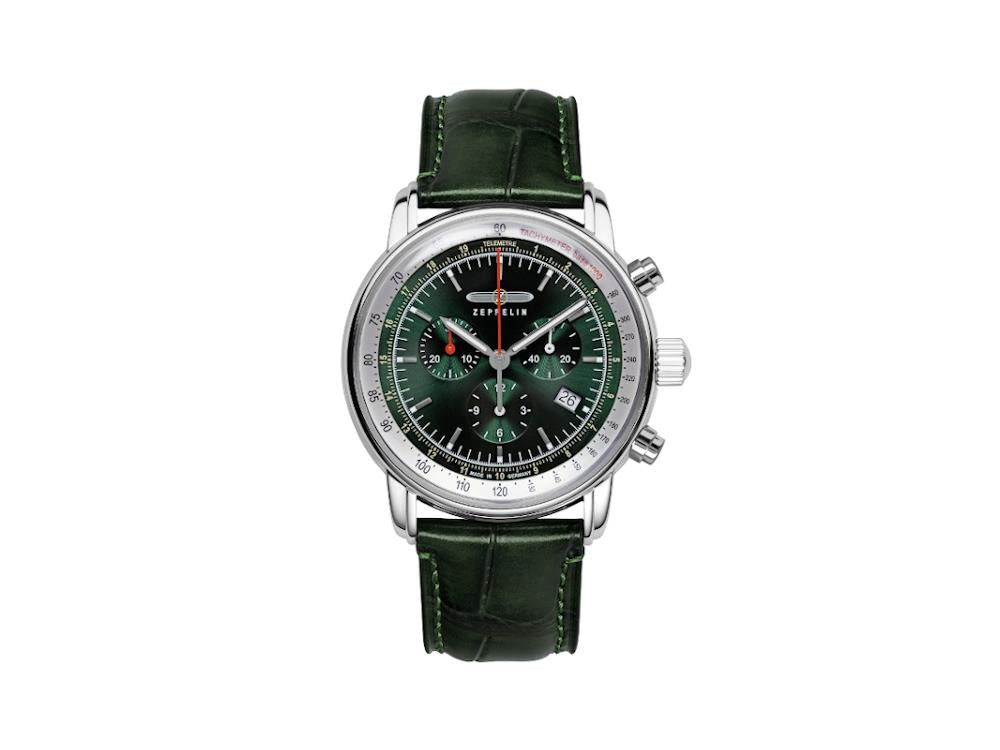 Zeppelin LZ14 Marine Quartz Watch, Green, 42 mm, 8888-4