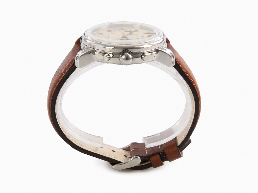 Zeppelin Méditerranée Chrono Quartz Watch, Beige, 42 mm, Day, 9670-5