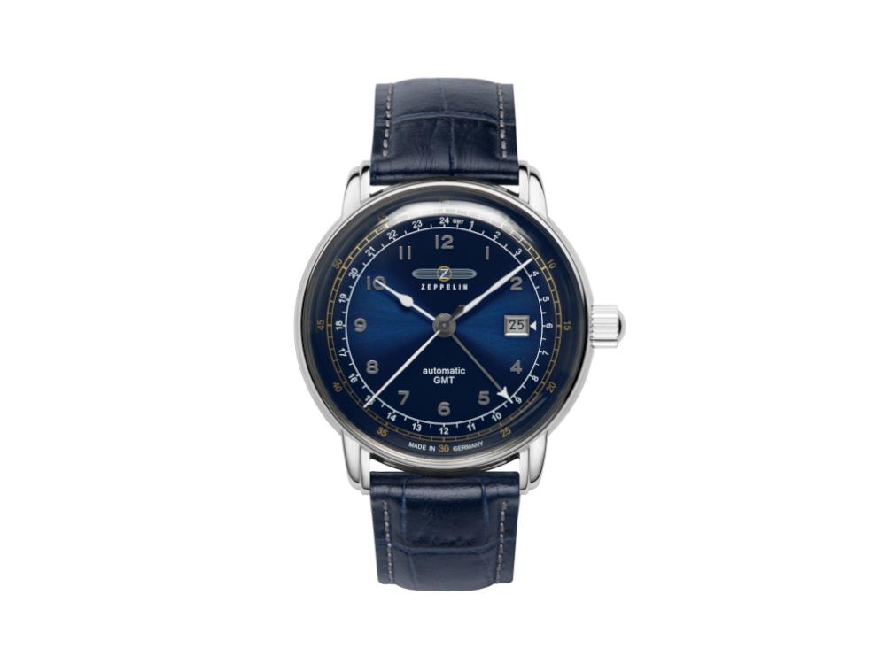 Zeppelin LZ 129 Hindenburg Automatic Watch, Blue, 42 mm, GMT 7668-3