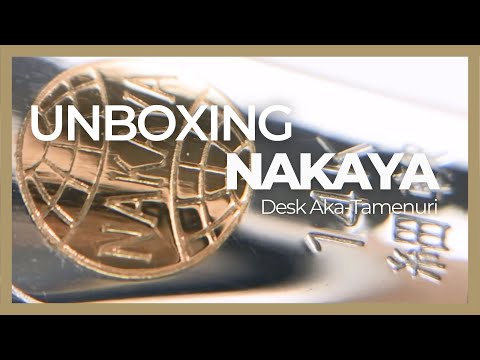 Nakaya Desk Fountain Pen, Aka-Tamenuri, 14k Gold bicolour