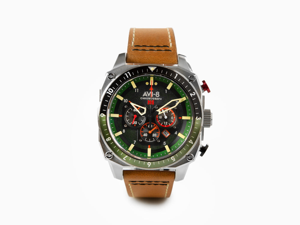 AVI-8 Hawker Hunter Atlas Dual Time Chrono Forest Quartz Watch, AV-4100-01