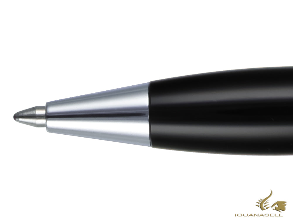 Aurora Ipsilon Ballpoint Pen, Resin, Chrome Trim, Black, B37-N