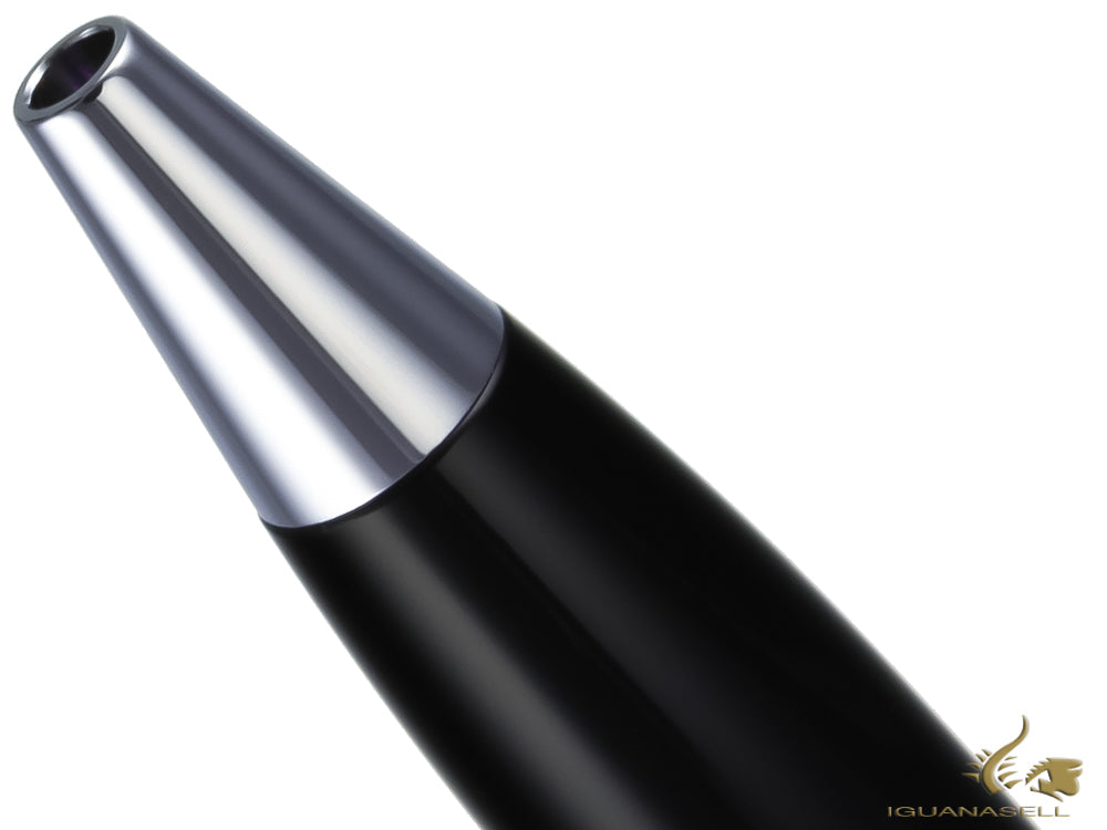 Aurora Ipsilon Ballpoint Pen, Resin, Chrome Trim, Black, B37-N