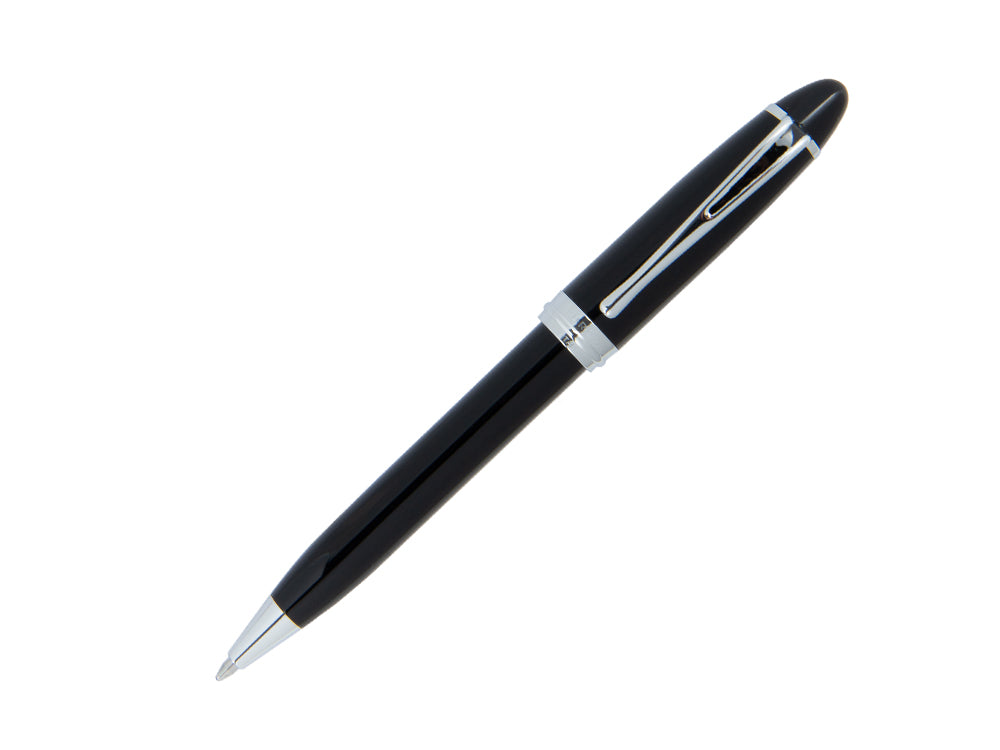 Aurora Ipsilon Ballpoint pen, Resin, Chrome trim, Black, B32-C