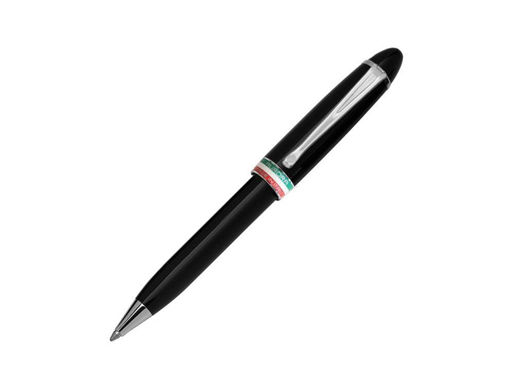 Aurora Ipsilon Ballpoint Pen, Resin, Chrome Trim, Black, B37-N
