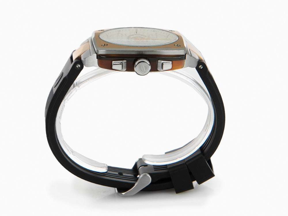 Briston Streamliner Urban Quartz Watch, PVD, White, 42 mm, 22142.RGS.T.2.RB