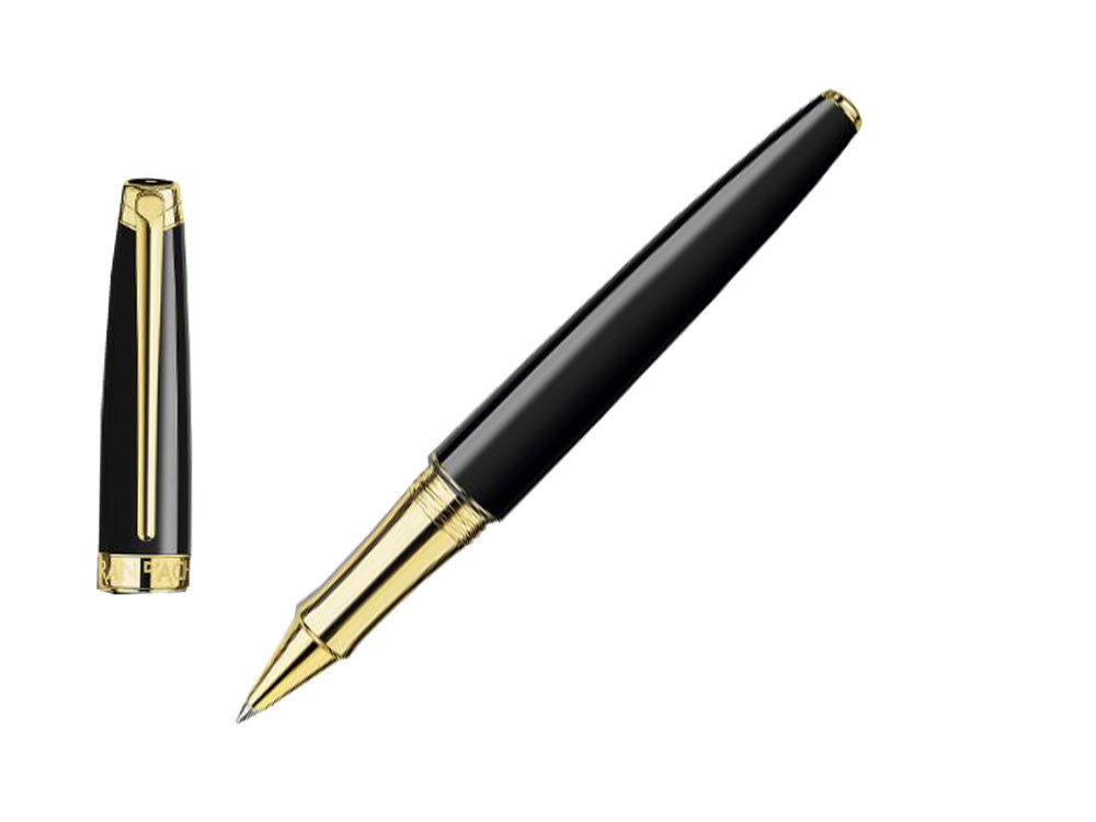 Caran d´Ache Léman Ebony Black Rollerball pen, Lacquer, PVD Gold, 4779.282