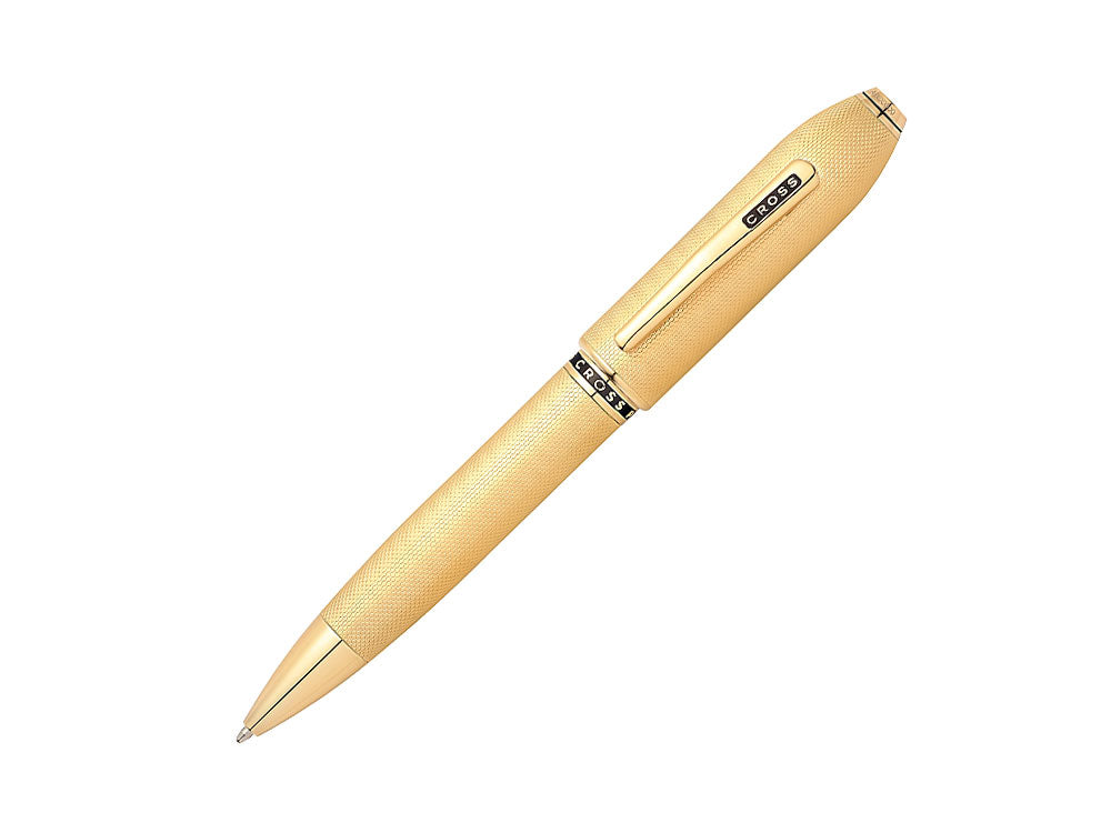Cross Peerless 125 Ballpoint Pen, 23K Gold Plated, Guilloche, AT0702-4