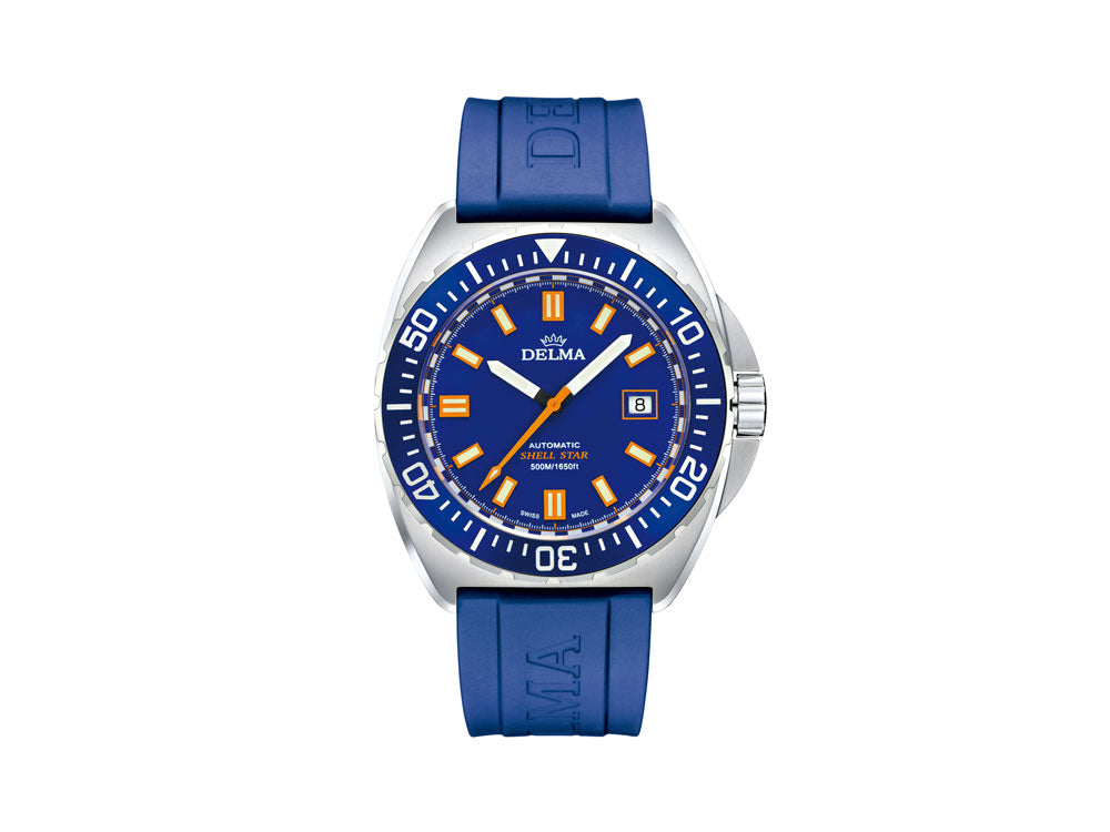 Delma Diver Shell Star Automatic Watch, Blue, 44 mm, 41501.670.6.041