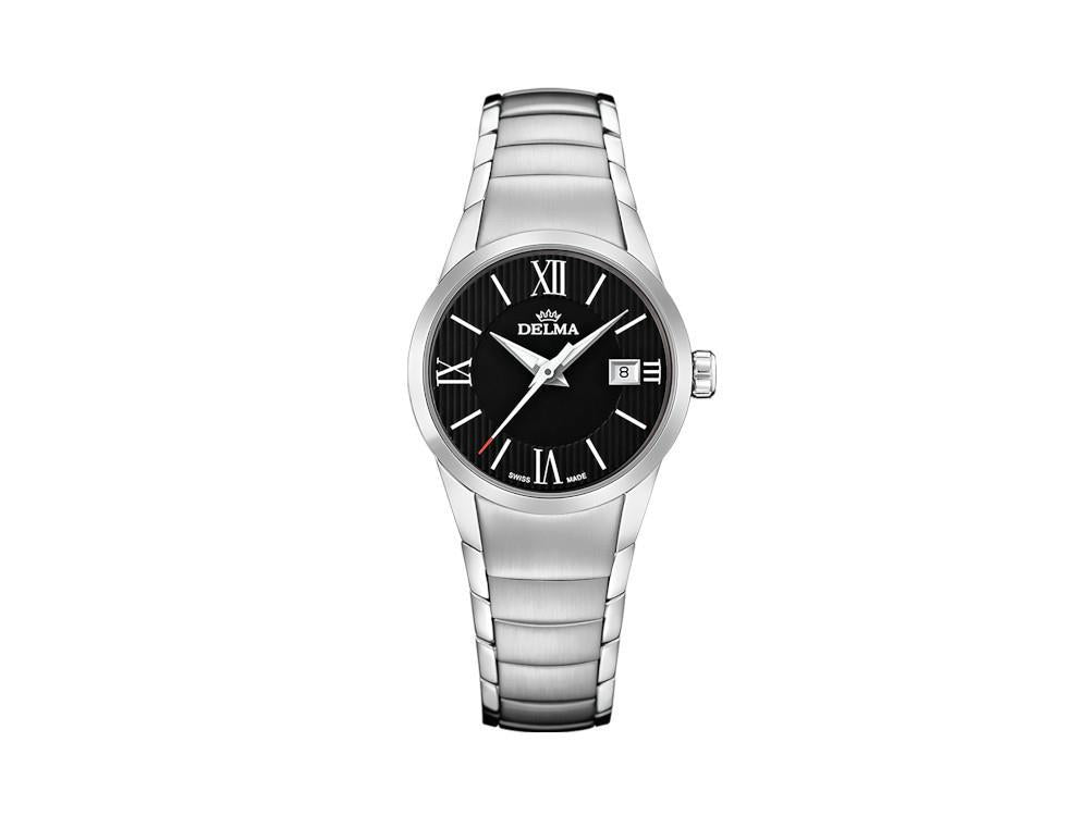Delma Dress Tarragona Ladies Quartz Watch, Black, 28mm, 10 atm, 41701.601.1.036