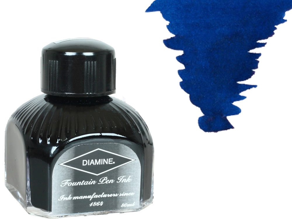 Diamine Ink Bottle, 80ml., Majestic Blue, Italyan crystal bottle