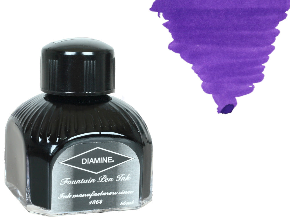 Diamine Ink Bottle, 80ml., Majestic Purple, Italyan crystal bottle