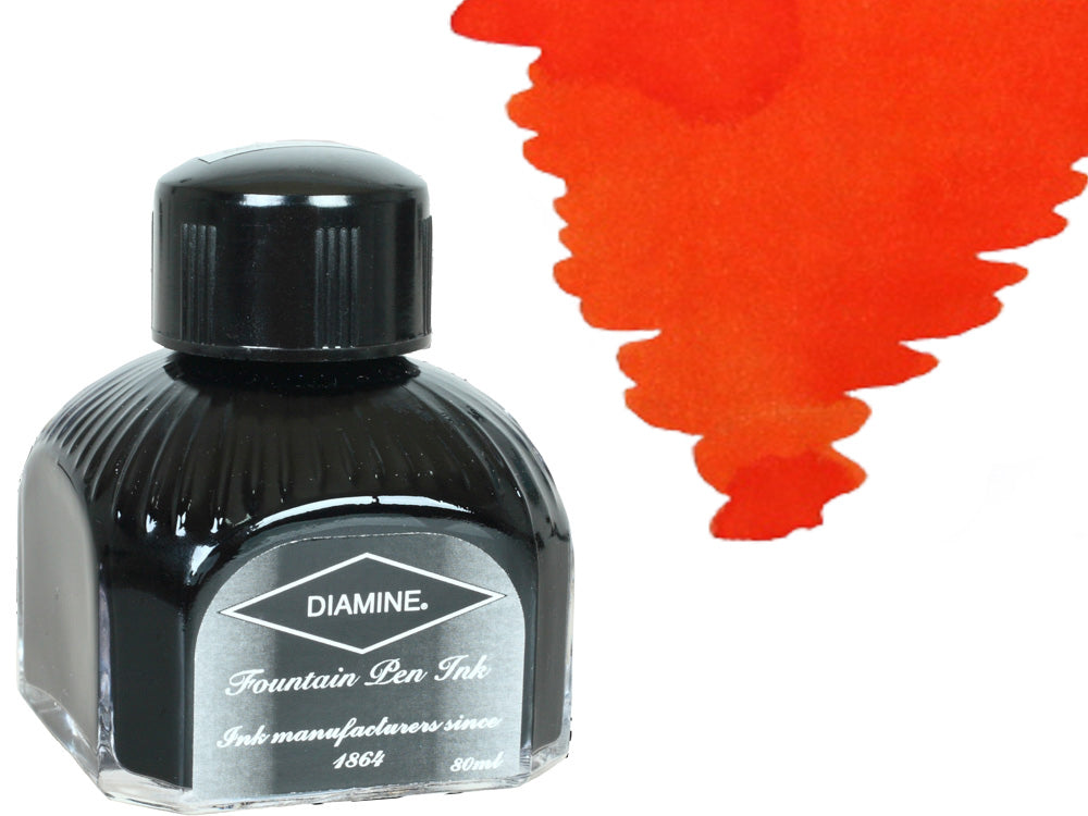 Diamine Ink Bottle, 80ml., Pumpkin, Italyan crystal bottle