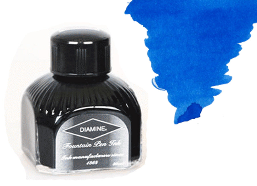 Diamine Ink Bottle, 80ml., Royal Blue, Italyan crystal bottle