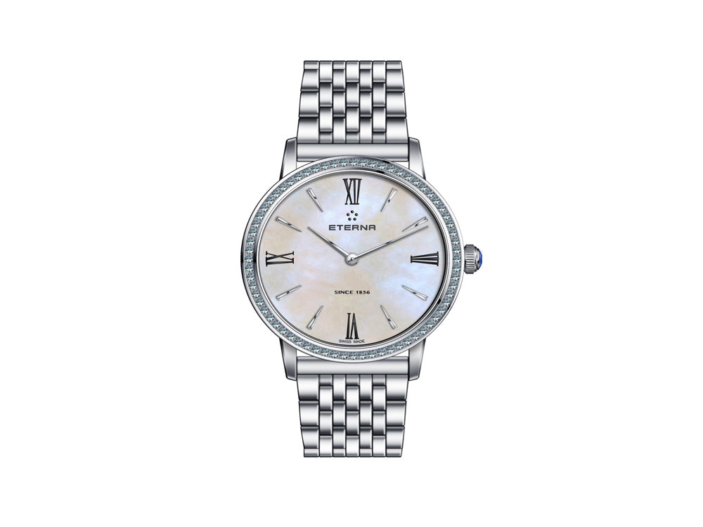 Eterna Eternity Lady Quartz watch, ETA 956.412, 32mm, Diamonds, Mother Of Pearl