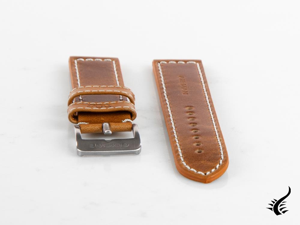 Glycine, Leather strap, 22mm, Brown, LB7BHAIR-22
