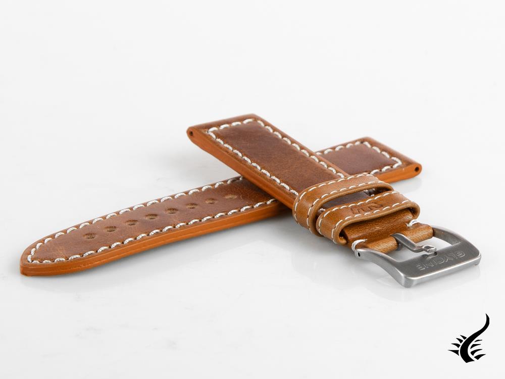 Glycine, Leather strap, 22mm, Brown, LB7BHAIR-22