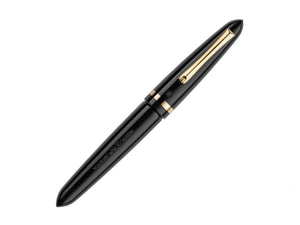 Montegrappa Venetia Fountain Pen, Black, Gold plated, 14k Gold, ISVEN-4C