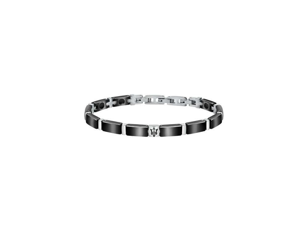 Maserati Gioielli Bracelet, Stainless steel, Black, JM221ATZ04