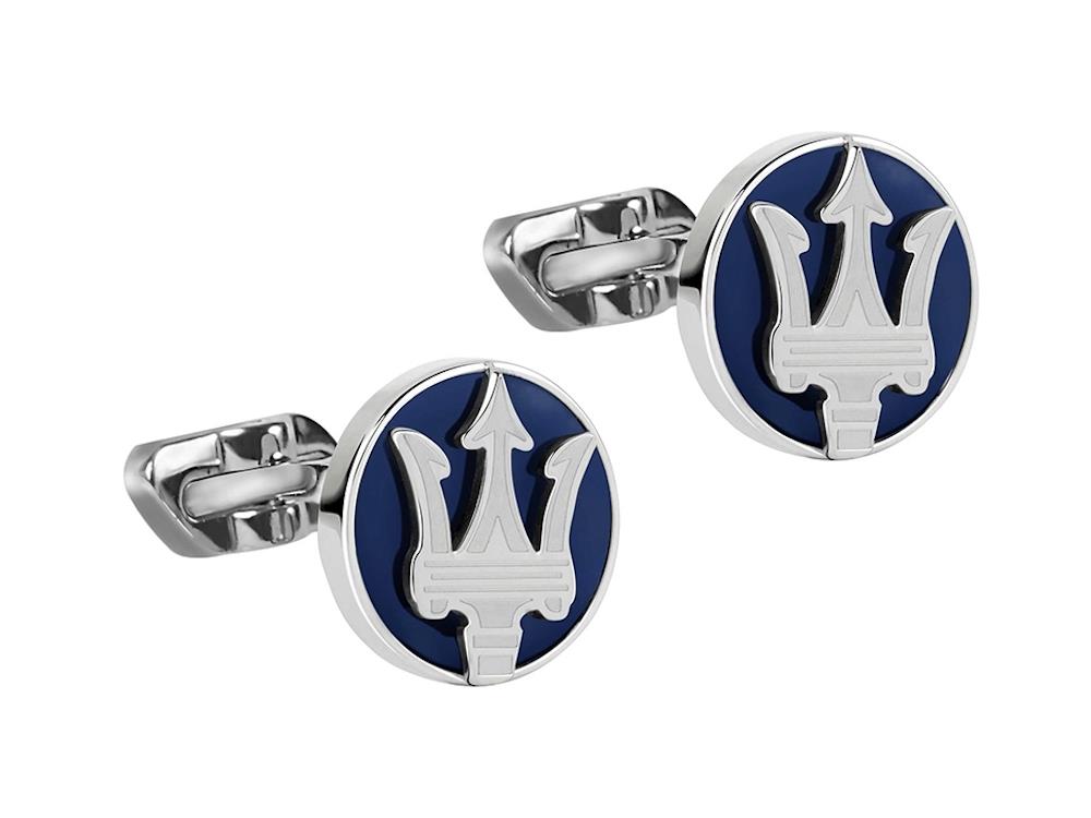 Maserati Gioielli Cufflinks, Steel, Blue, JM418ANK09