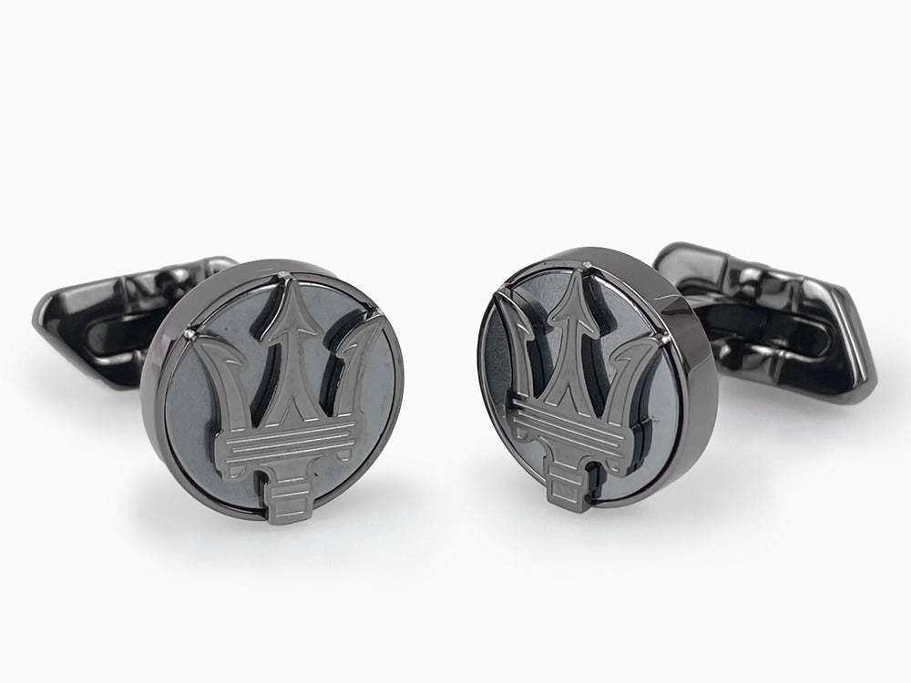 Maserati Gioielli Cufflinks, Steel, Black, JM418ANK10