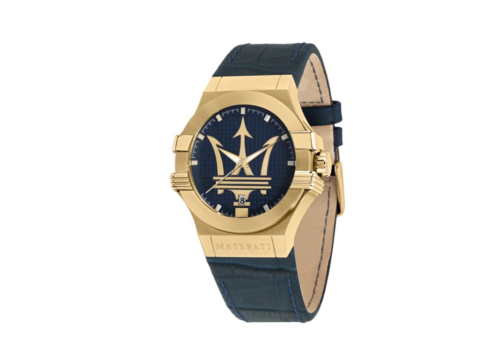 Maserati Potenza Quartz Watch, Blue, 42 mm, Mineral crystal, R8851108035