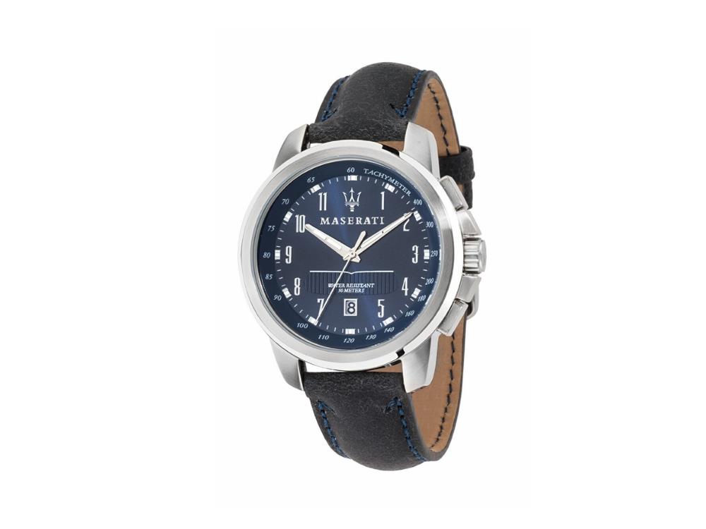 Maserati Successo Quartz Watch, Blue, 44 mm, Mineral crystal R8851121003