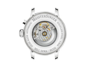 Meistersinger Bell Hora Automatic Watch, SW 200, Black, 43 mm, BH902G-SVSL03