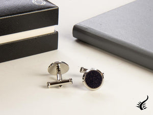 Montblanc Iconic Cufflinks, Stainless steel, Blue, Polished, 112906