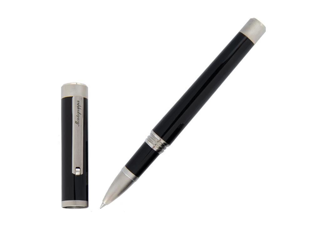 Montegrappa Zero Rollerball pen, Black Resin, Palladium IP, ISZEIRIP