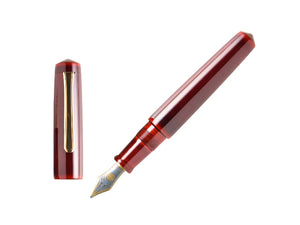 Nakaya Writer Fountain Pen Aka-Tamenuri, Piccolo, Ebonite, Two toned nib